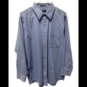 𝅺chaps, dress shirt, long sleeve button up, large, 16–16. Five, blue